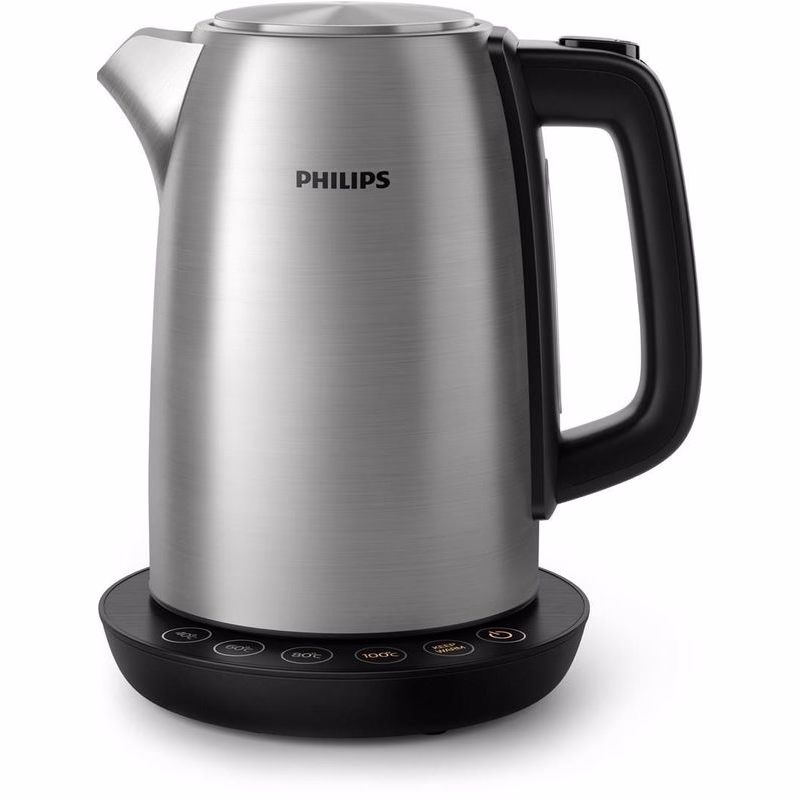 Philips HD9359/90 rýchlovarná kanvica, 1.7 l, 2200 W, regulácia teploty, čierna / strieborná