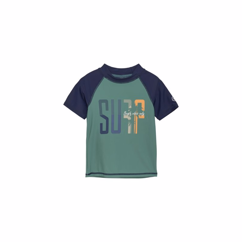 Chlapčenské tričko na kúpanie COLOR KIDS T-shirt W Print, deep sea