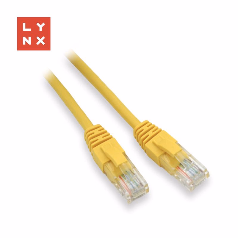LYNX UTP patch kábel Cat5e, PVC, CCA, 20m, žltý