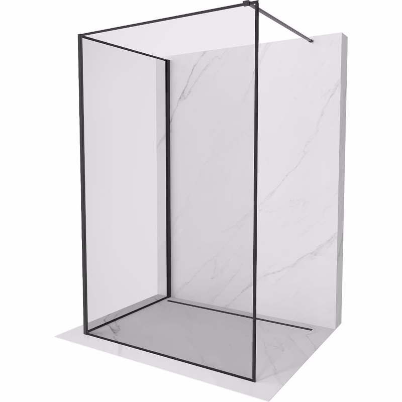 MEXEN/S - Kioto Sprchová zástena WALK-IN 100 x 100, čierny vzor, čierna 800-100-212-70-70-100