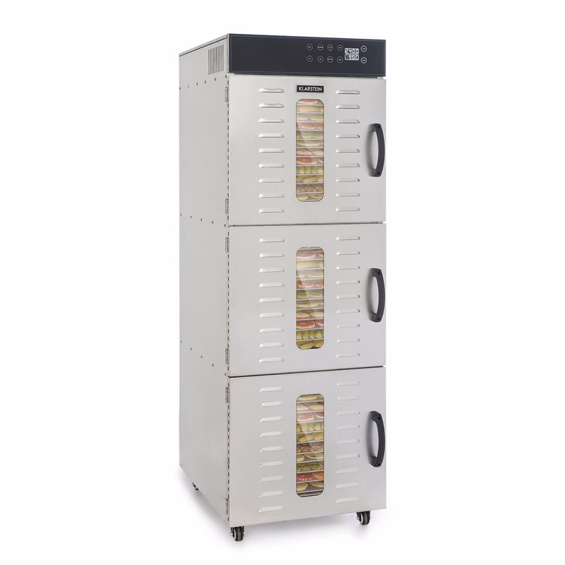 Klarstein Master Jerky 550, sušička potravín, 2400 W, 30 – 90 °C, 24 hod. časovač, nehrdzavejúca oceľ, strieborný