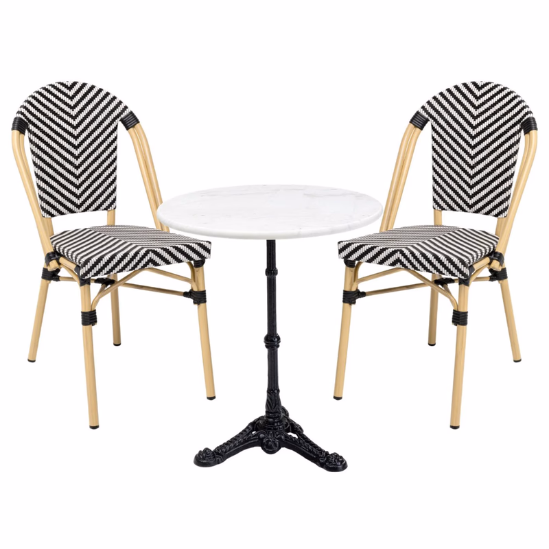 Záhradný set French Bistro čierny (3-dielny)