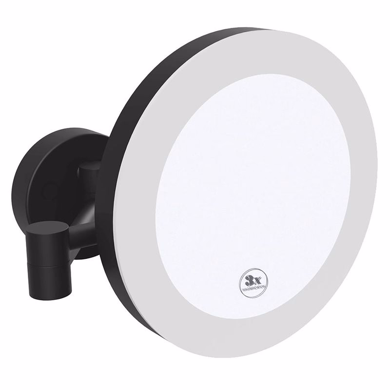 SAPHO - X-ROUND BLACK závesné kozmetické zrkadlo LED, priemer 200, čierná mat XR016B