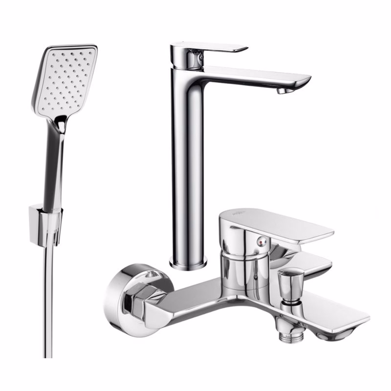 MEXEN/S - Alfa R62 Set umývadlové a vaňové batérie s príslušenstvom, chróm 745713R62-00