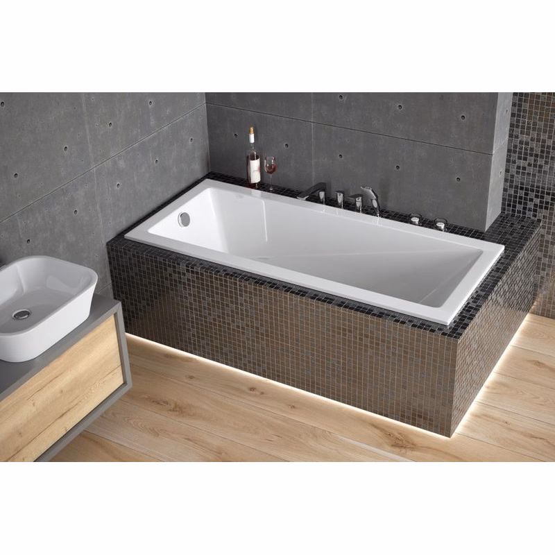 BESCO - Obdĺžniková vaňa MODERN SLIM - Nožičky k vani - S nožičkami, Rozmer vane - 170 × 70 cm VANMOD17SLIM + OLVPINOZ