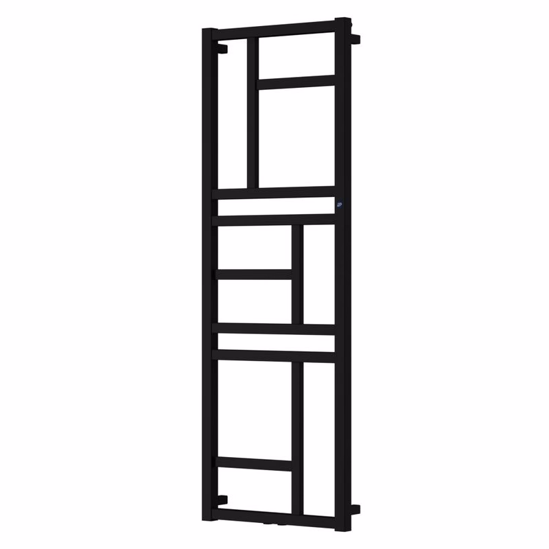 Instalprojekt - Kúpeľňový radiátor MONDRIAN - Farba radiátora - Čierna, Pripojenie radiátora - Stredové 50 mm, Rozmer radiátora - 500 x 1140 mm, výkon 417 W RADMON501131SP
