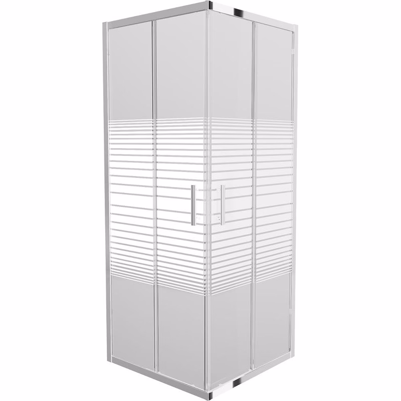 MEXEN - Rio sprchovací kút štvorec 90x90 cm prúžky, chróm 860-090-090-01-20