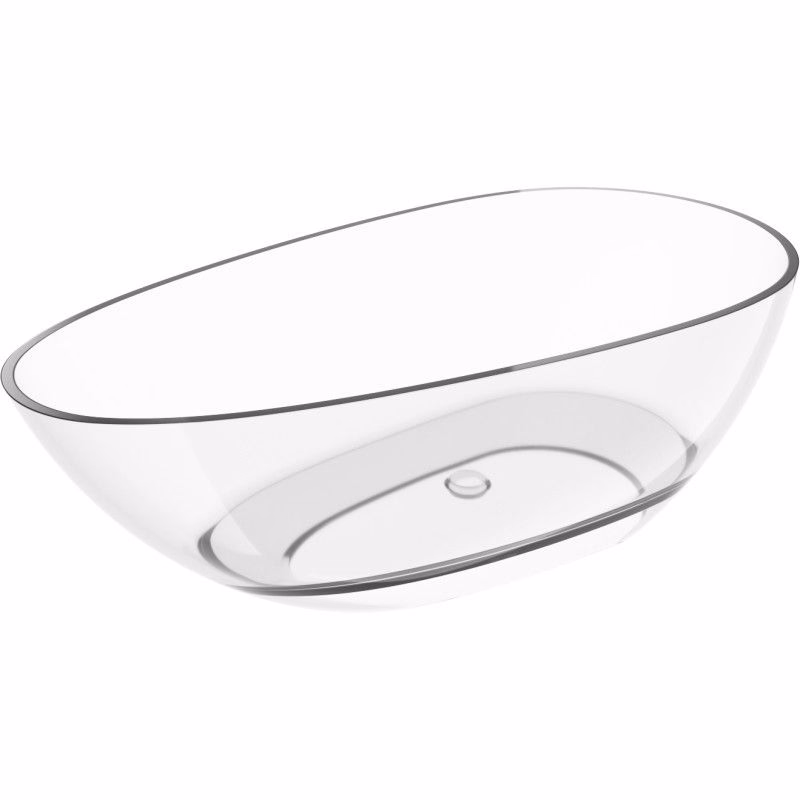 MEXEN - Glass clear voľne stojaca vaňa transparentná 170 x 85, korok chróm 58061708508