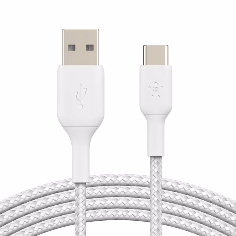 Belkin BOOST CHARGE™ USB-C/USB-A kábel, 1m, biely - odolný