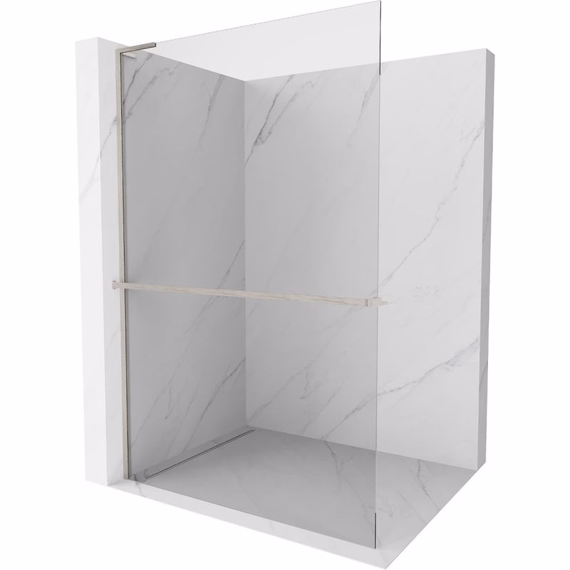 MEXEN/S - Kioto+ L Sprchová zástena WALK-IN s poličkou a držiakom uterákov 70 x 200, transparent, nikel kartáčovaná 800-070-123-97-00