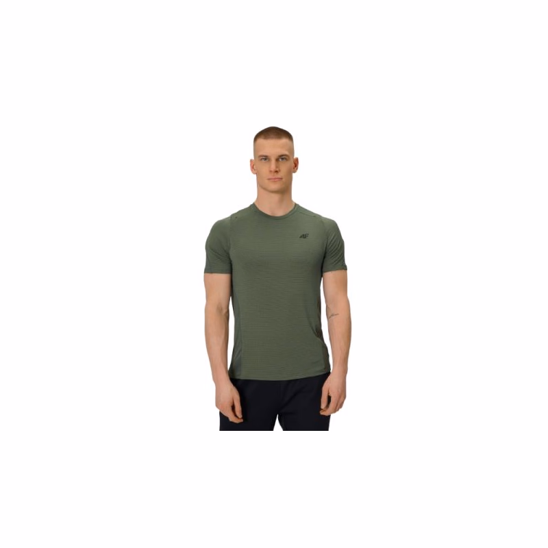 Pánske bežecké tričko s krátkym rukávom 4F TSHIRT FNK M1775-43S-KHAKI