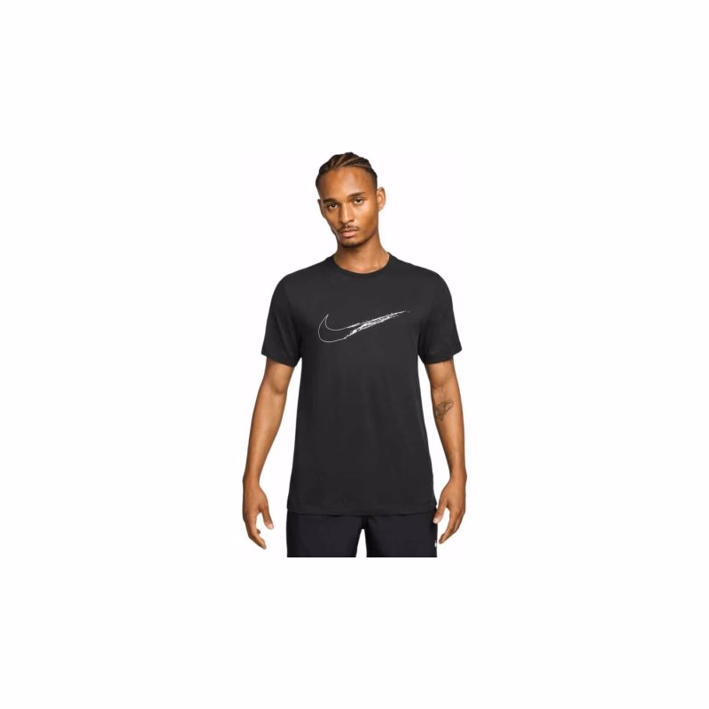 Pánske tréningové tričko s krátkym rukávom NIKE M NK DF TEE HBR BLACK WHITE