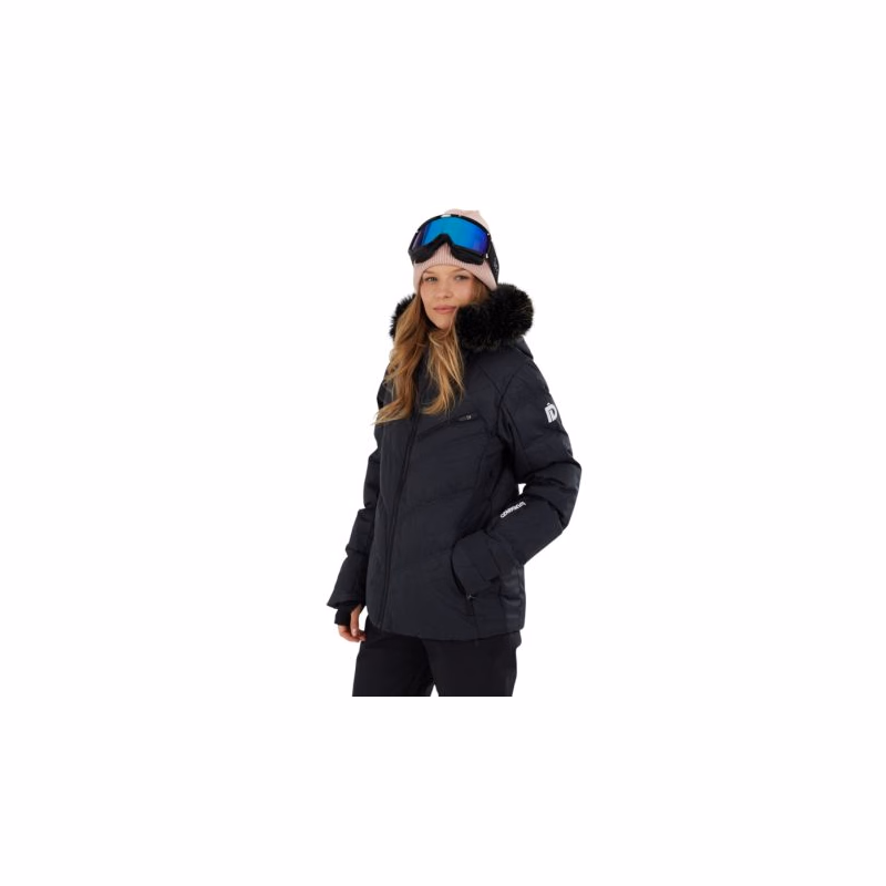Dámska lyžiarska bunda FUNDANGO Elyra Fur Padded Jacket-905- black embossed
