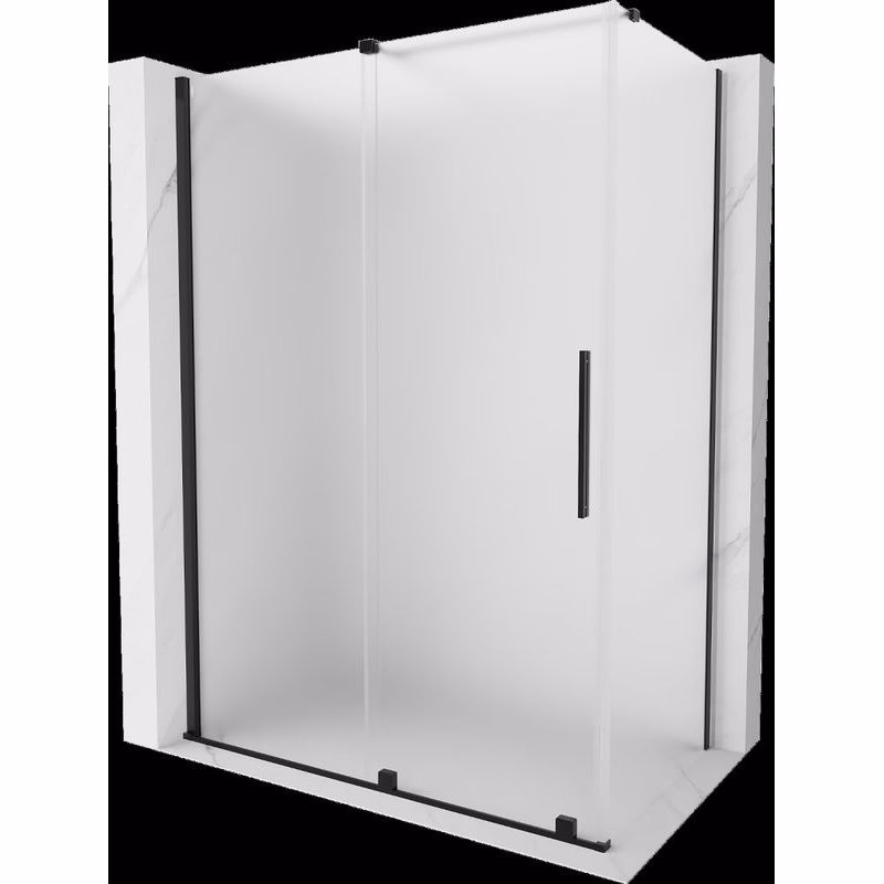MEXEN/S - Velár sprchovací kút, posuvné dvere 130 x 70, dekor, čierna 871-130-070-31-70