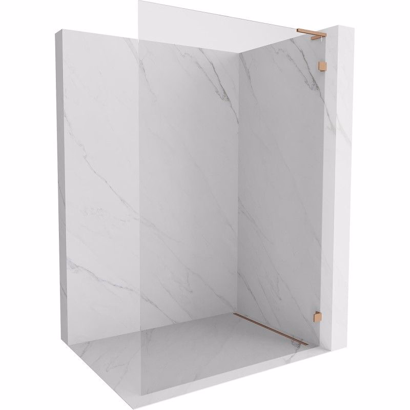 MEXEN/S - Lunar L Sprchová zástena WALK-IN pravá 70 x 200, transparent 8 mm, meď kartáčovaná 830L-070-000-65-00-P