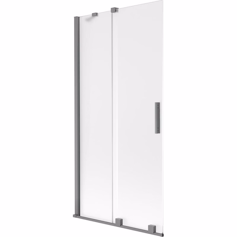 MEXEN/S - Velár dvojkrídlová posuvná vaňová zástena 90 x 150, dekor, grafit metal 896-090-000-31-95