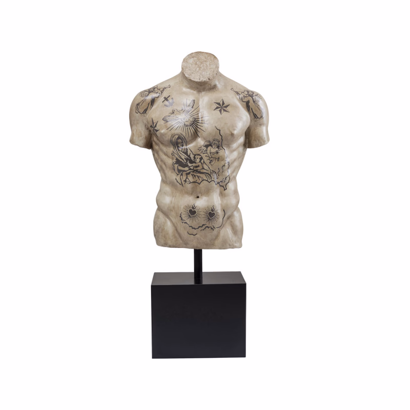 Torso Tattoo Socha šedá