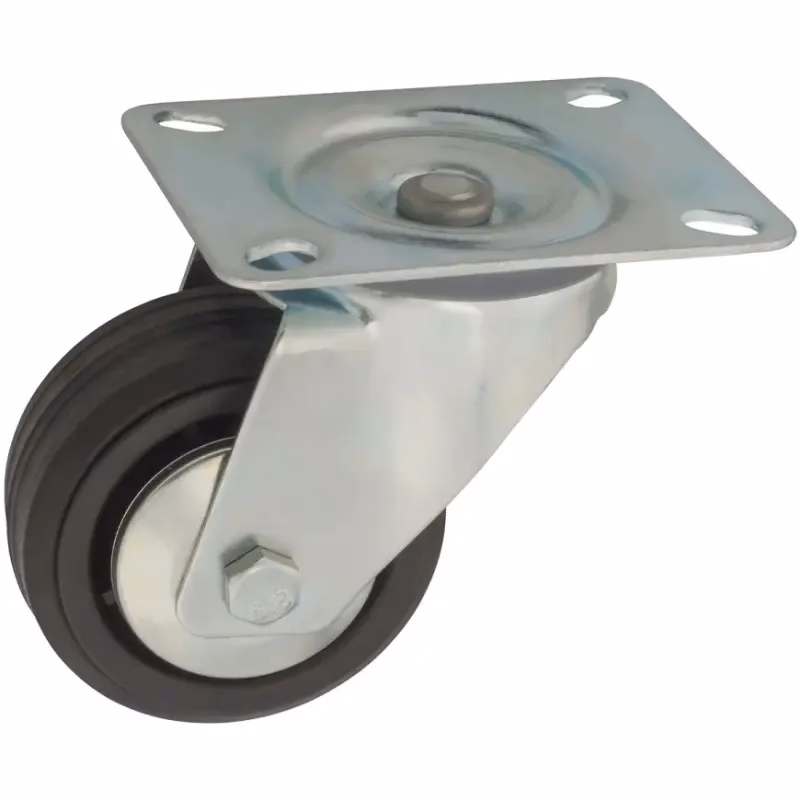 Pojazdné koliesko, čierne koleso 80 mm/80 kg, otočná doska