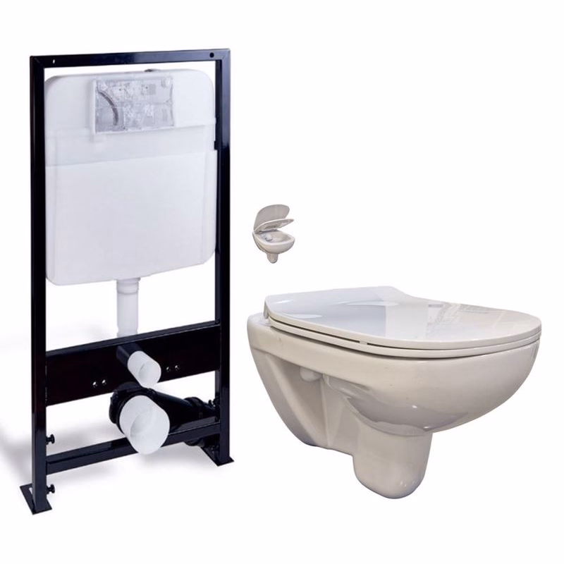 PRIM predstenový inštalačný systém bez tlačidla + WC bez oplachového kruhu Edge + SEDADLO PRIM_20/0026 X EG1