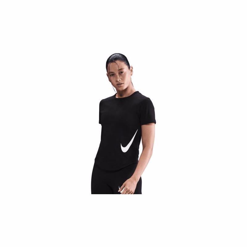 Dámske bežecké tričko s krátkym rukávom NIKE W NK TEMPO SWSH HBR DF SS TOP BLACK WHITE