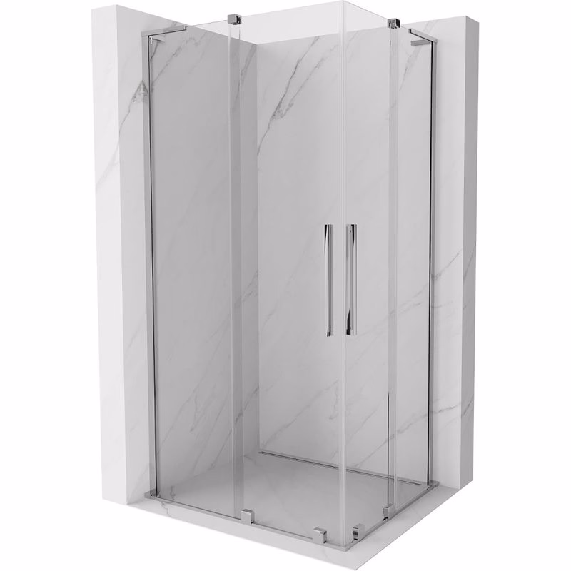 MEXEN/S - Velar L Duo sprchovací kút, posuvné dvere 90 x 80, transparent, chróm 871-090-080-02-03-01