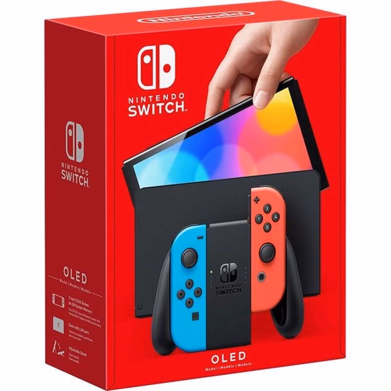 Nintendo Switch (OLED model) neon red&blue set