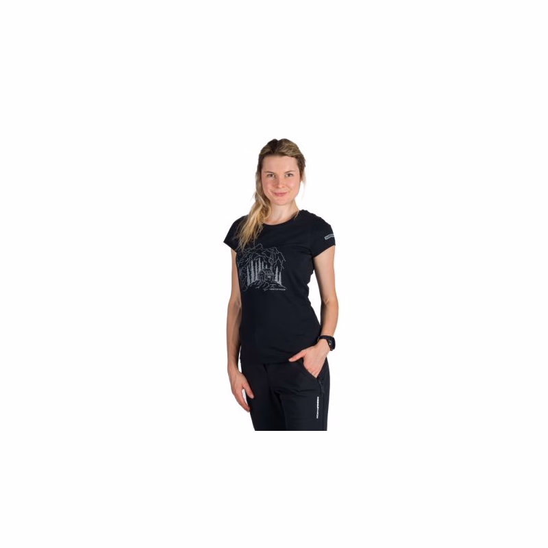 Dámske turistické tričko s krátkym rukávom NORTHFINDER SABRINA-269black