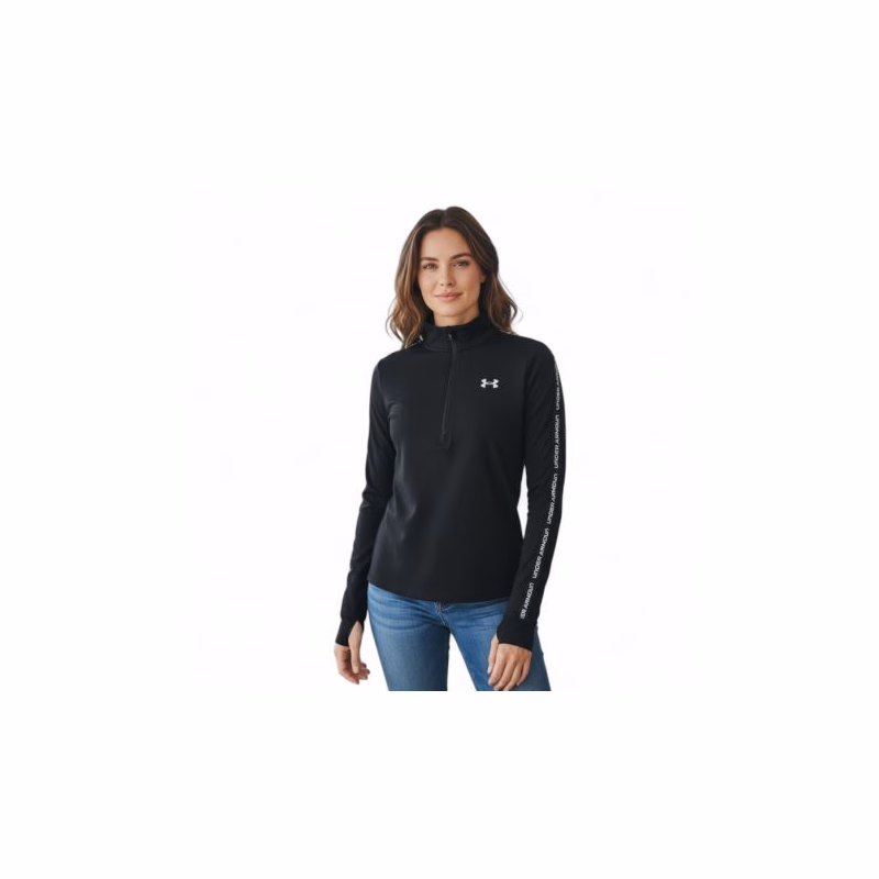 Dámska tréningová mikina s 1 2 zipsom UNDER ARMOUR UA Tech WM Tape Half Zip-BLK