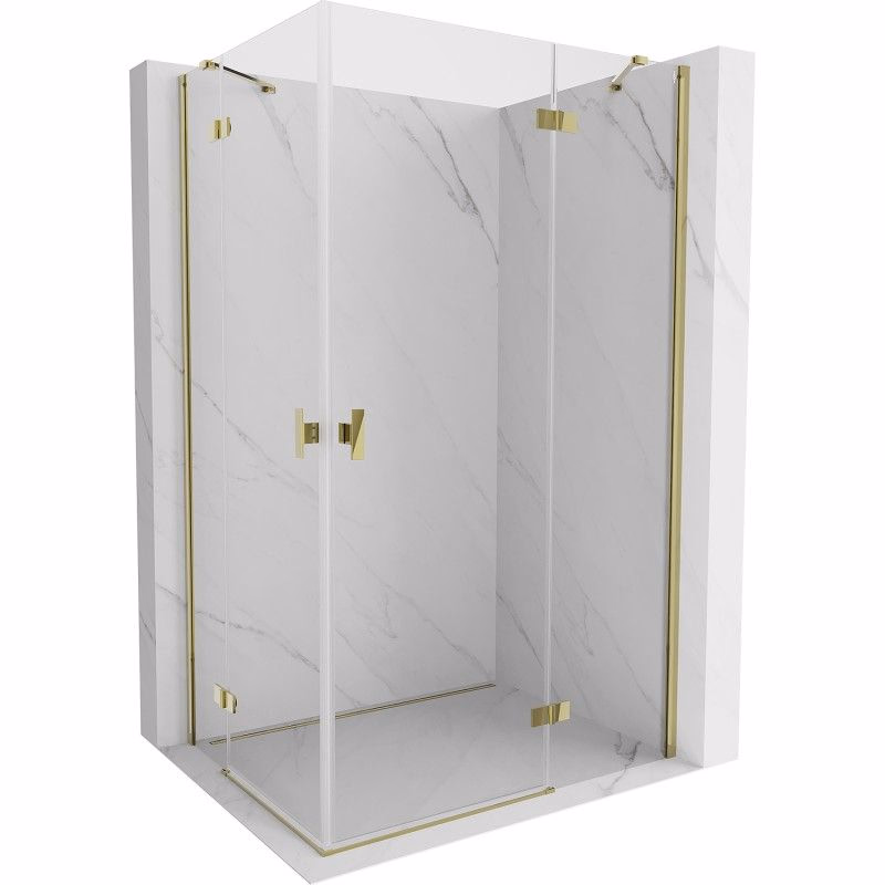 MEXEN/S - Mist H Duo sprchovací kút dvere krídlové 85 x 95, transparent, zlato 8A5-085L-095P-50-00