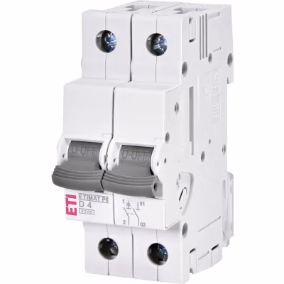 Istič ETIMAT P6 1p+N D4, 1+N, char. D, Icn = 6kA, In = 4A, Un = 240V AC
