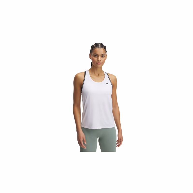 Dámske tréningové tričko s krátkym rukávom UNDER ARMOUR Tech Knockout Tank-WHT