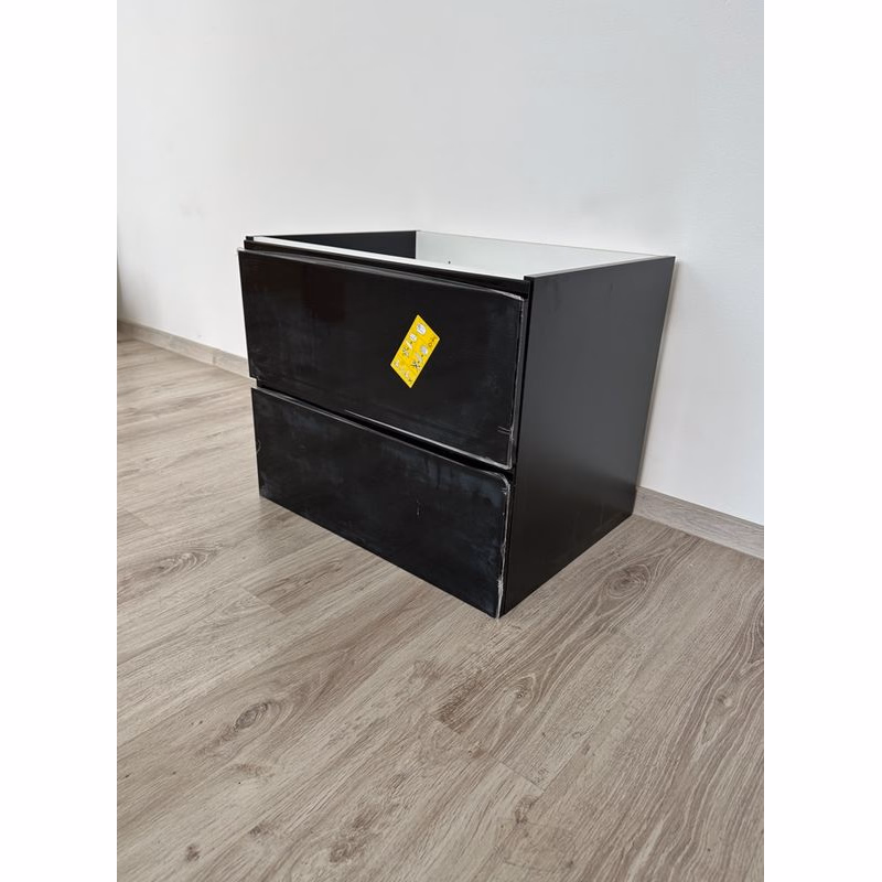 Elvisia Skrinka pod umývadlo DELAY čierna 60 cm | zmontovaná
