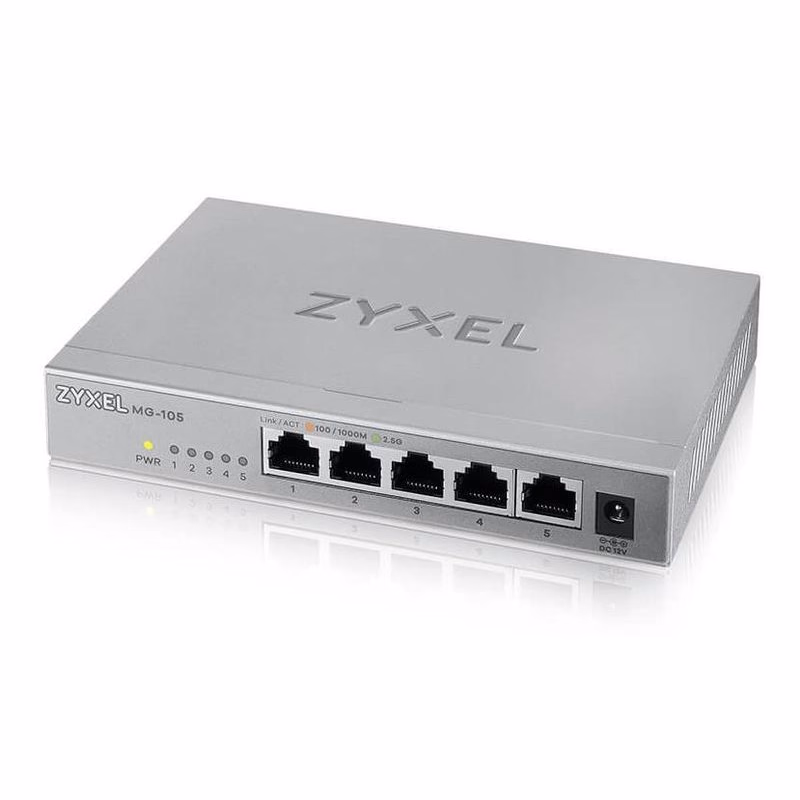 Zyxel XMG-105 5 Ports 2, 5G + 1 SFP+ MultiGig unmanaged Desktop Switch