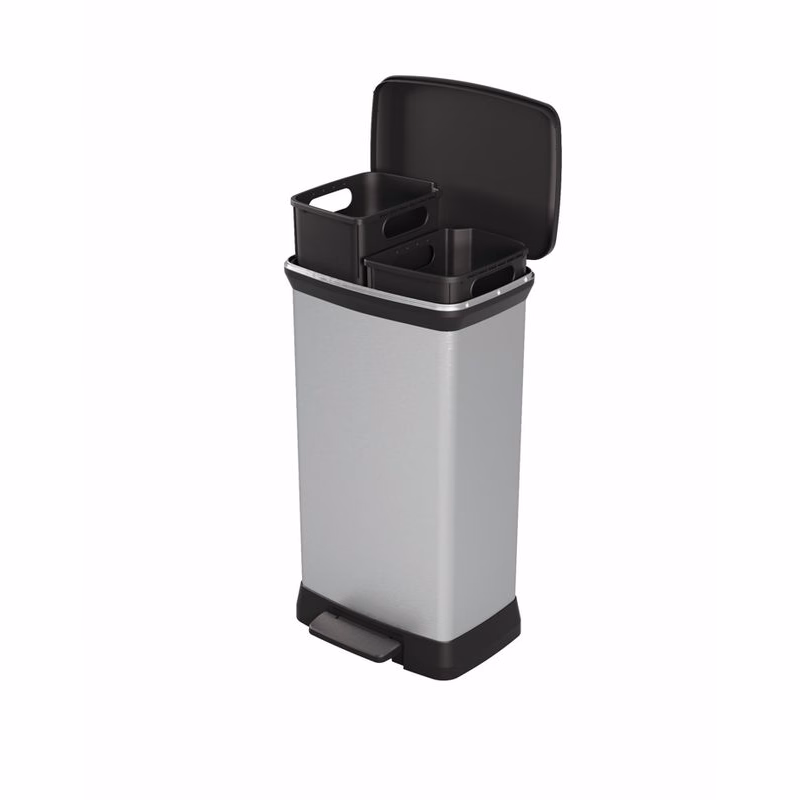 CURVER Odpadkový kôš DECO BIN DUO 23L+23L | strieborná