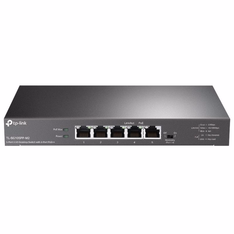 TP-Link TL-SG105PP-M2 Switch 1x 2,5 GLAN, 4x 2,5 GLAN s PoE++, 123W