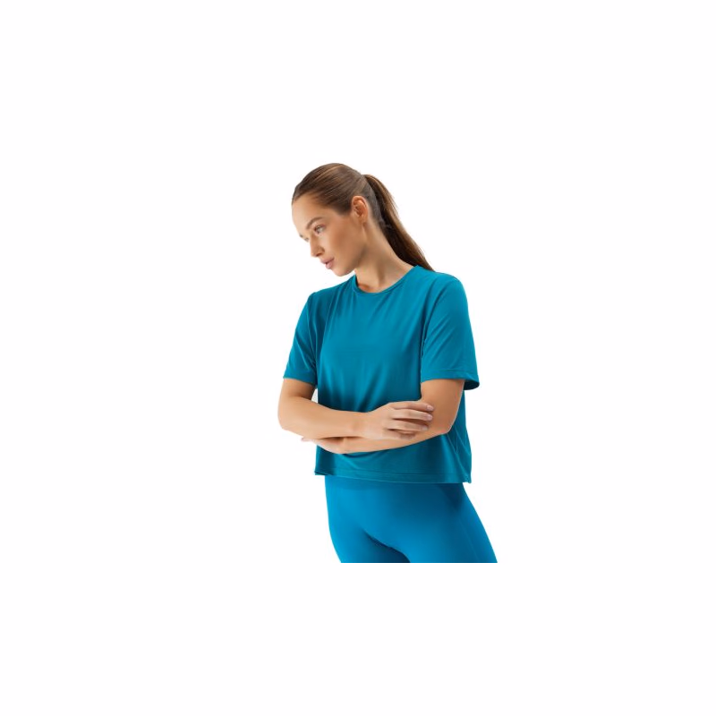 Dámske tréningové tričko s krátkym rukávom 4F TSHIRT FNK-WSS24TFTSF709-35S-TURQUOISE