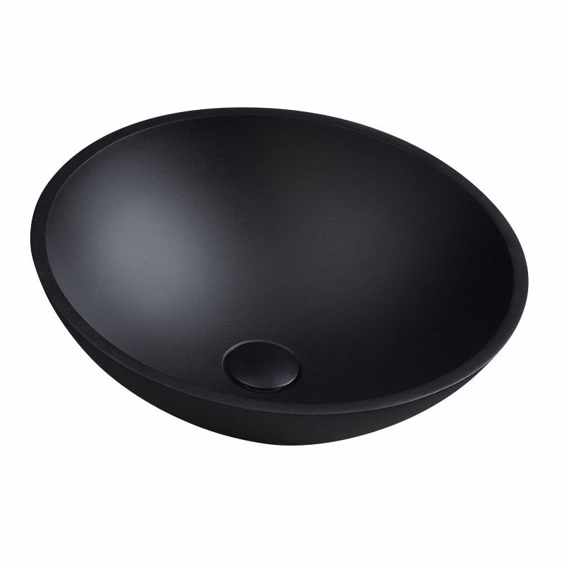 SAPHO - TELICA sklenené umývadlo na dosku priemer 42cm, čierná mat TY181B