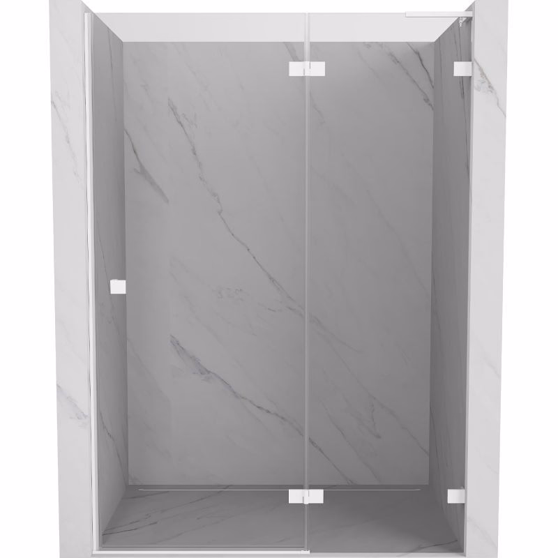 MEXEN/S - Lunar L sprchové dvere krídlové pravé 135, transparent, biela 834L-135-000-20-00-P