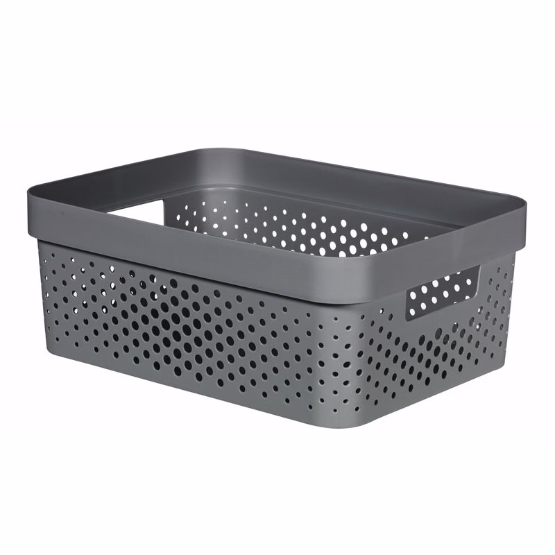 CURVER Úložný box INFINITY DOTS 11l recyklovaný plast | tmavosivá