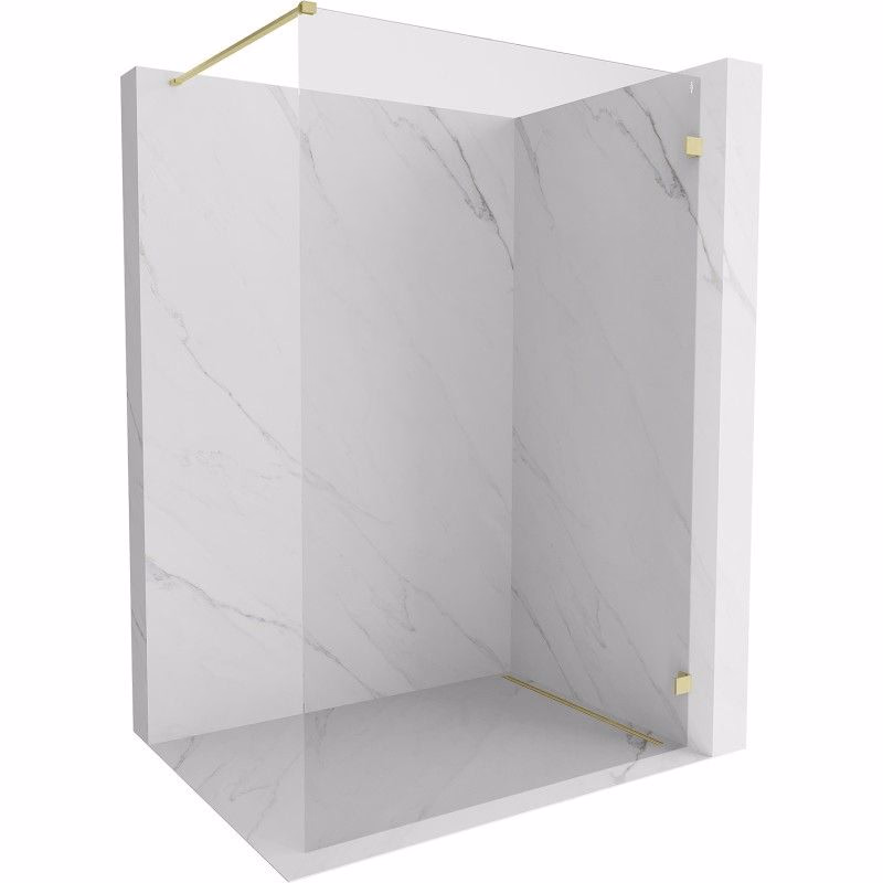 MEXEN/S - Lunar Sprchová zástena WALK-IN pravá 60 x 200, transparent 8 mm, zlato kefovaná 830-060-000-55-00-P