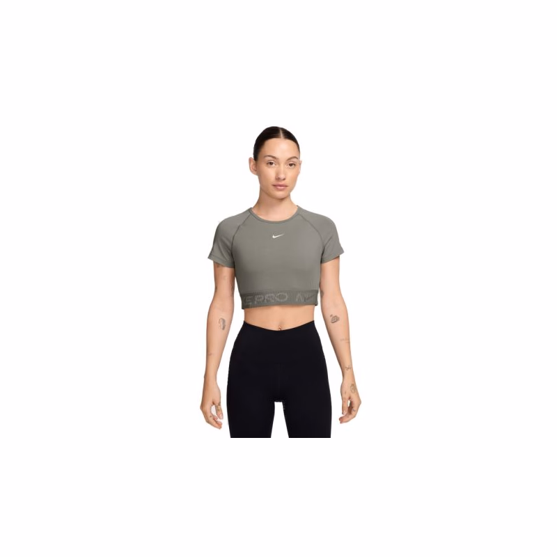 Dámske tréningové tričko s krátkym rukávom NIKE PRO W NP DF SS CROP TOP TT GX-320-Khaki