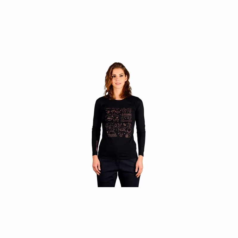 Dámske turistické tričko s dlhým rukávom NORTHFINDER RIYA-269black