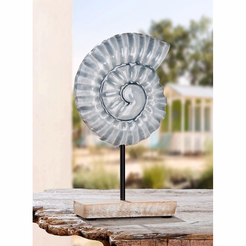 Drevená mušľa na stojane (mangové drevo) "Seashell"