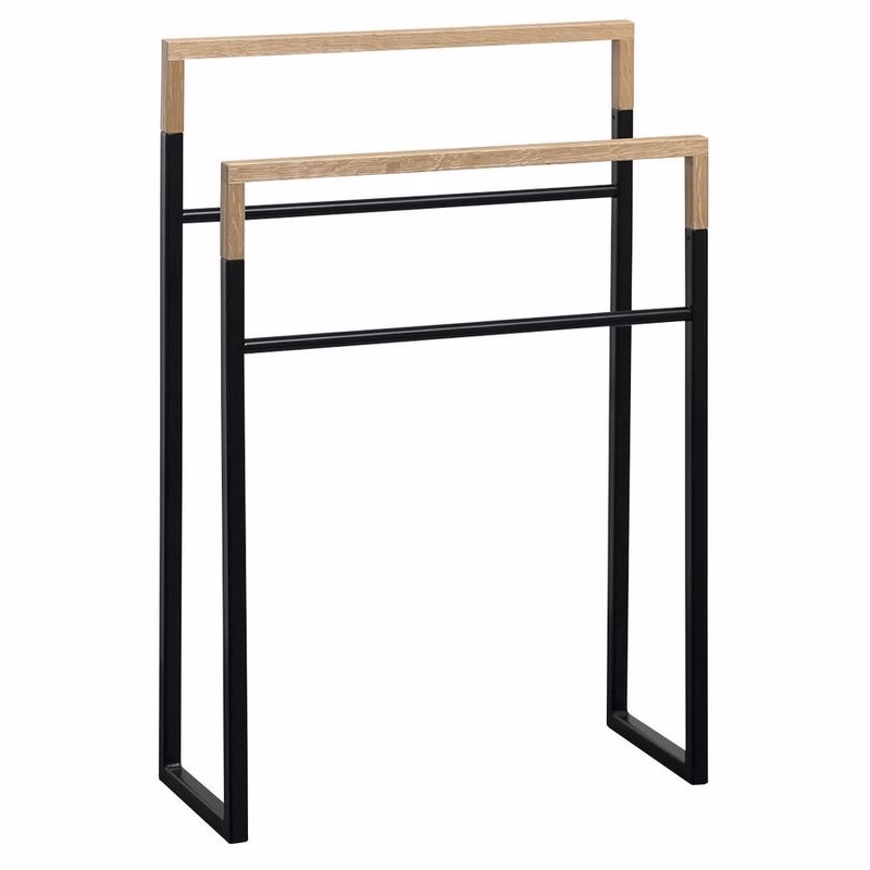 SAPHO - SKA Stojan na uteráky, 550x800x200, čierna mat/dub SKA308