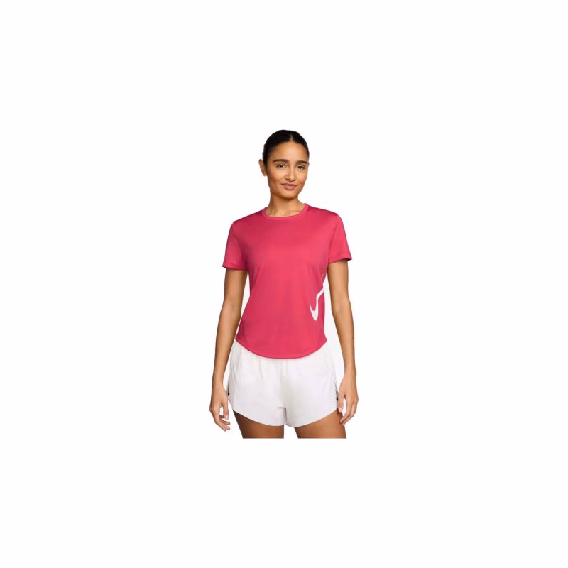 Dámske bežecké tričko s krátkym rukávom NIKE W NK TEMPO SWSH HBR DF SS TOP RUSH PINK WHITE