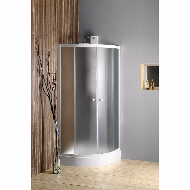 AQUALINE - ARLEN štvrťkruhová sprchová zástena 800x800, sklo Brick BTR800