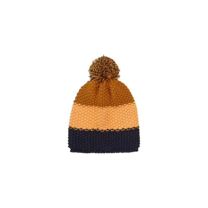 Detská zimná čiapka COLOR KIDS Hat - Colorblock-741911.3520-Orange Pop