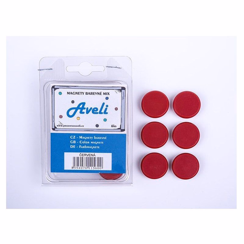 Set magnetov AVELI, červená farba
