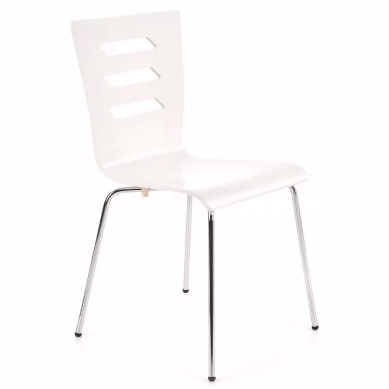 Stolička K155 kov/drevo biela 46x47x85