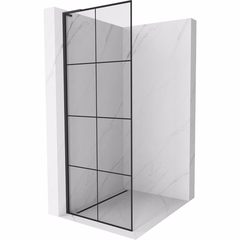 MEXEN/S - Kioto L Sprchová zástena WALK-IN 70 x 200, čierny vzor, čierna 800-070-103-70-77